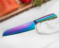 thinkkitchen Rainbow Santoku Knife, 7"