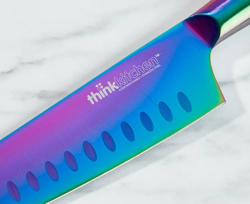 thinkkitchen Rainbow Santoku Knife, 7"