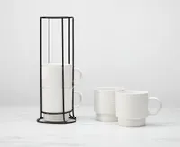 Solarice Stackable Mugs with Rack, Set of 4