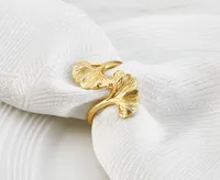 Oasis Leaf Napkin Ring, Gold