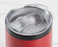 Fire Stainless Steel Stemless Insulated Glass with Lid, Red