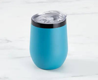 Ocean Stainless Steel Stemless Insulated Glass with Lid, Blue