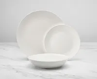 Quartz 12-Pc Dinnerware Set, White