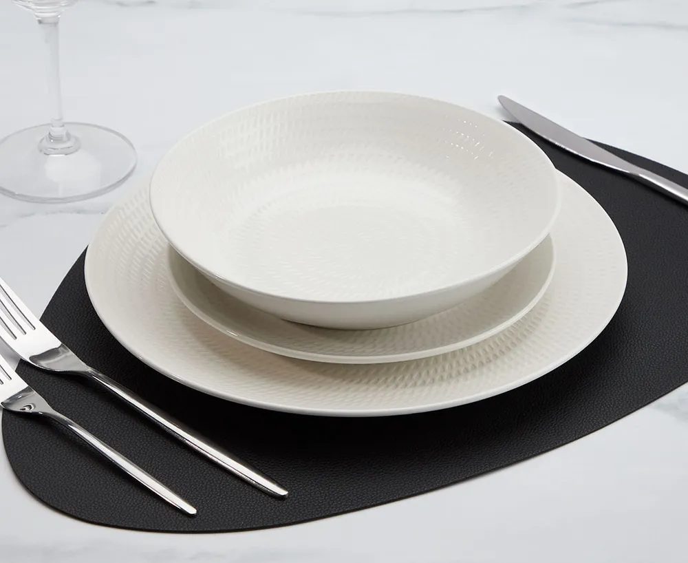 Quartz 12-Pc Dinnerware Set, White