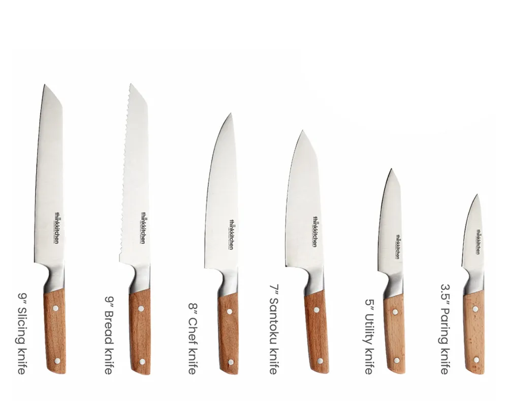 thinkkitchen Concrete 7-Pc Knife Set with Block