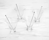 Abby Martini Glasses with Sticks, Set of 4