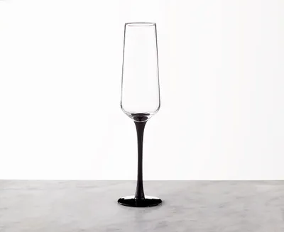 Nocturne Champagne Glass, Clear & Black