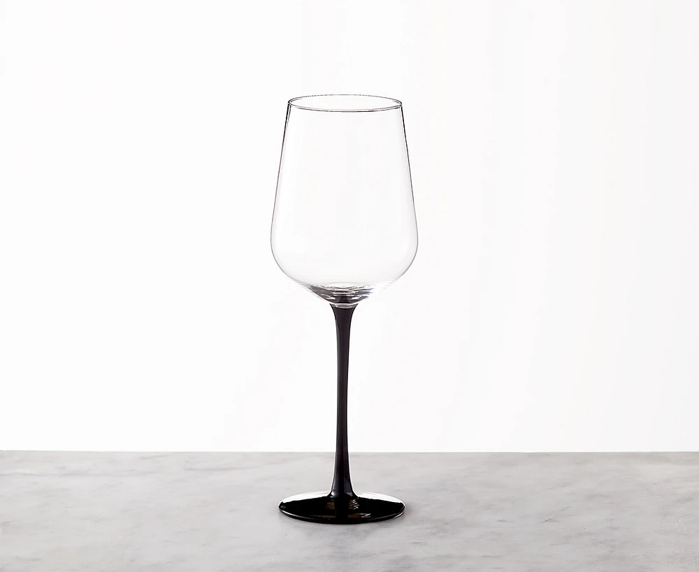 Nocturne White Wine Glass, Clear & Black