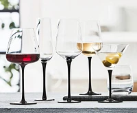 Nocturne White Wine Glass, Clear & Black