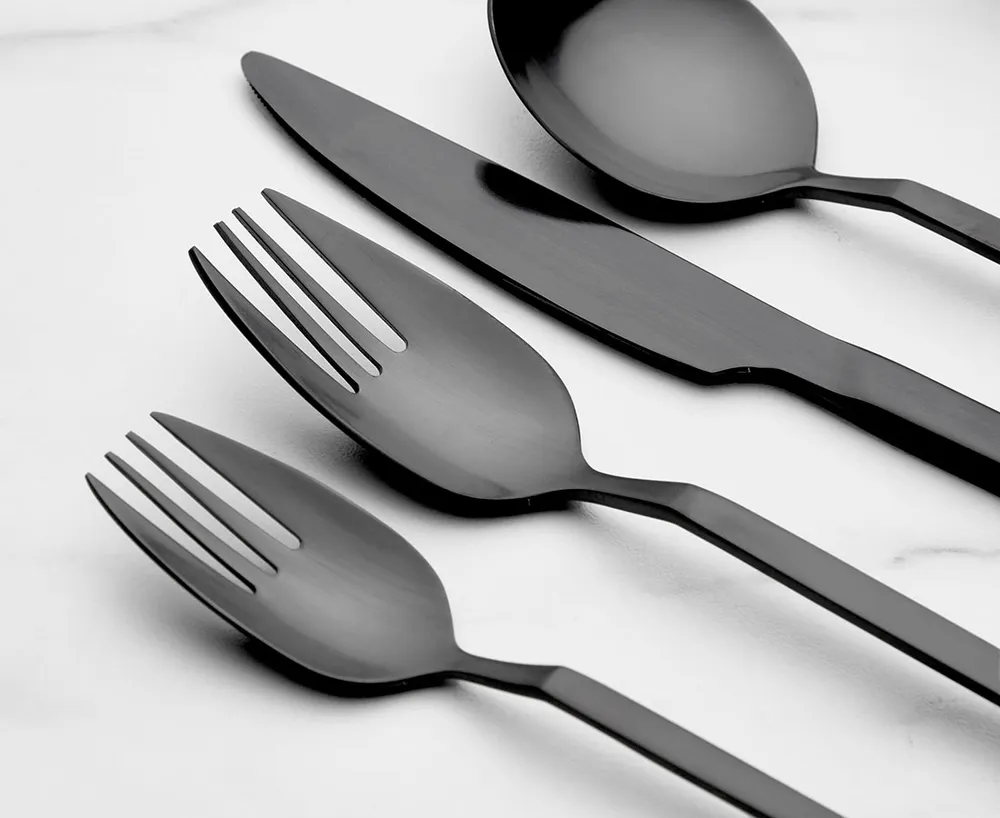 Lima 16-Pc Flatware Set, Matte Black