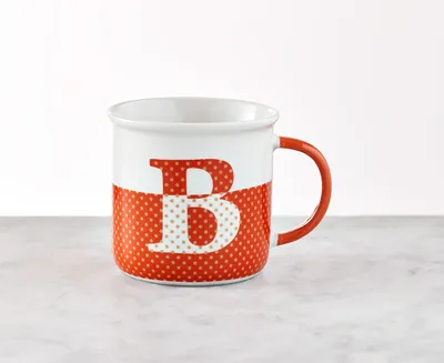 Monogrammed Mug, "B", Orange