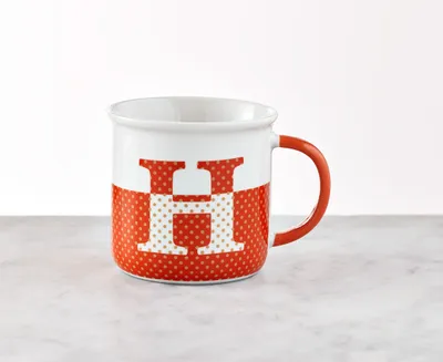 Monogrammed Mug "H", Orange
