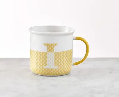 Monogrammed Mug "I", Yellow