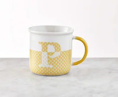 Monogrammed Mug "P", Yellow