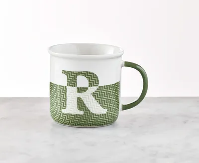 Monogrammed Mug "R", Green