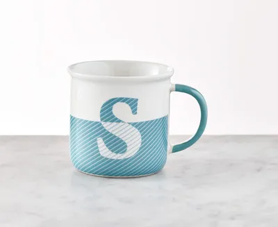 Monogrammed Mug "S", Blue