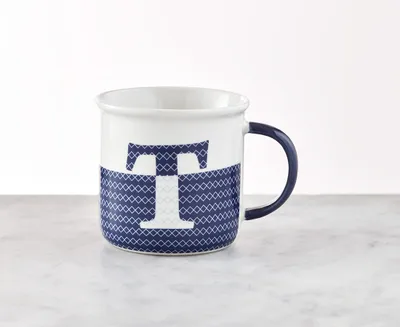 Monogrammed Mug "T", Dark Blue