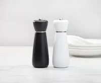 thinkkitchen Salt and Pepper Mill, Black and White, 7.5"