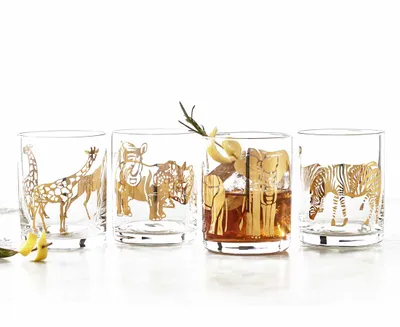 Safari Whisky Glasses, Set of 4