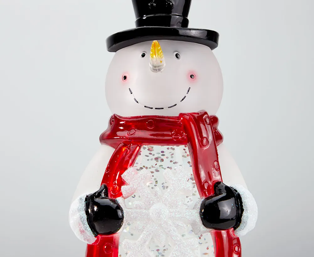 Lantern Water Globe, LED Stand-up Snowman