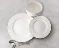 Waves 12-Pc Dinnerware Set, White
