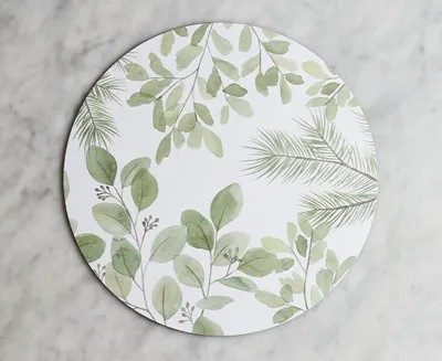 Chantilly Round Placemat, Ivory Green
