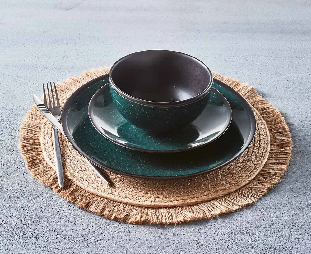 Gem 12-Pc Dinnerware set, Green