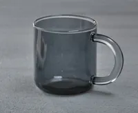 Glass Vintage Coffee Mug, Charcoal, Set of 2