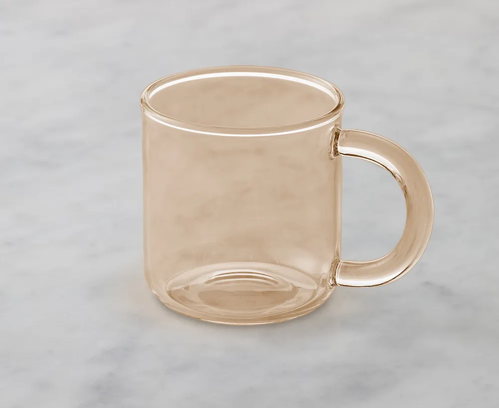 Tasses à café Vintage en verre, taupe, ens. de 2 