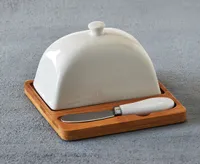 Alma Butter Dish with Bamboo Base