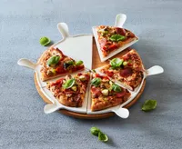 Luigi Pizza Plates with Bamboo Turntable, 7-Pc Set