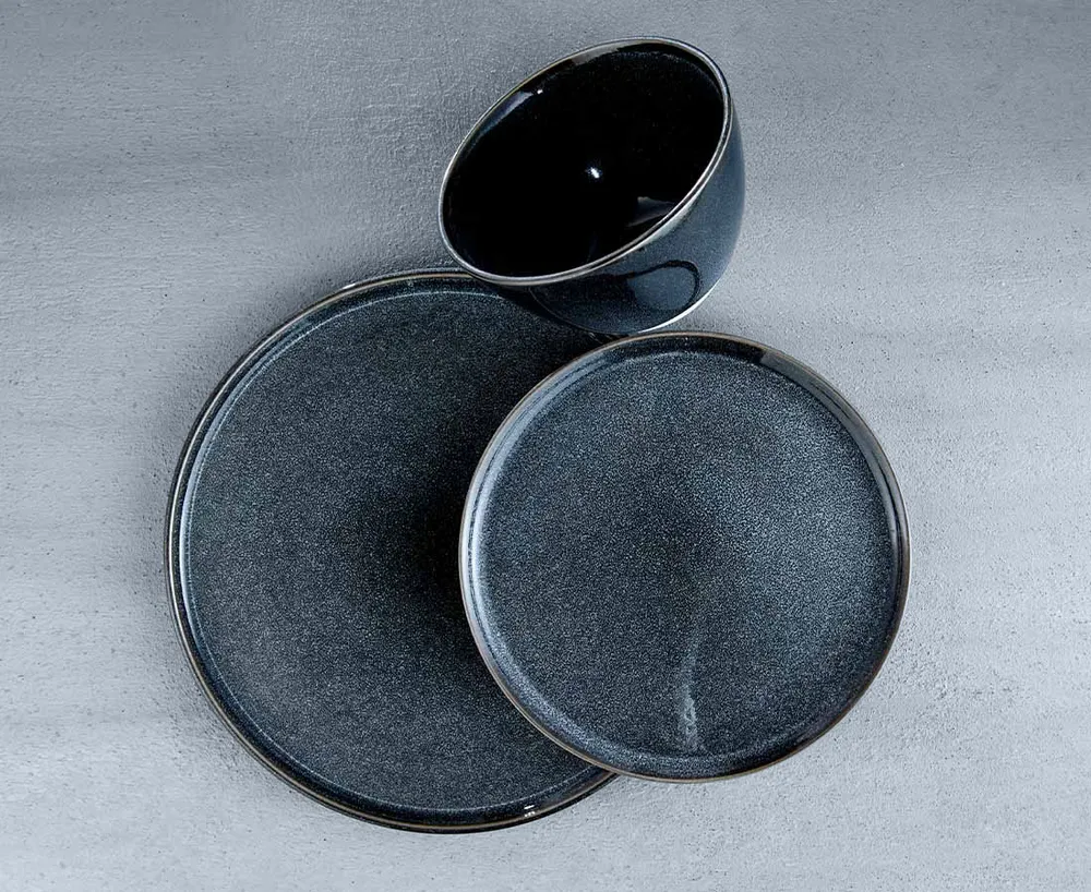 Phoenix 12-Pc Dinnerware Set, Charcoal