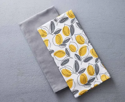 Citron Kitchen Towels, Set of 2