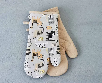 Chat Oven Mitts, Set of 2