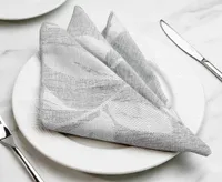 Shadow Leaf Napkin, Grey, 18 X 18"