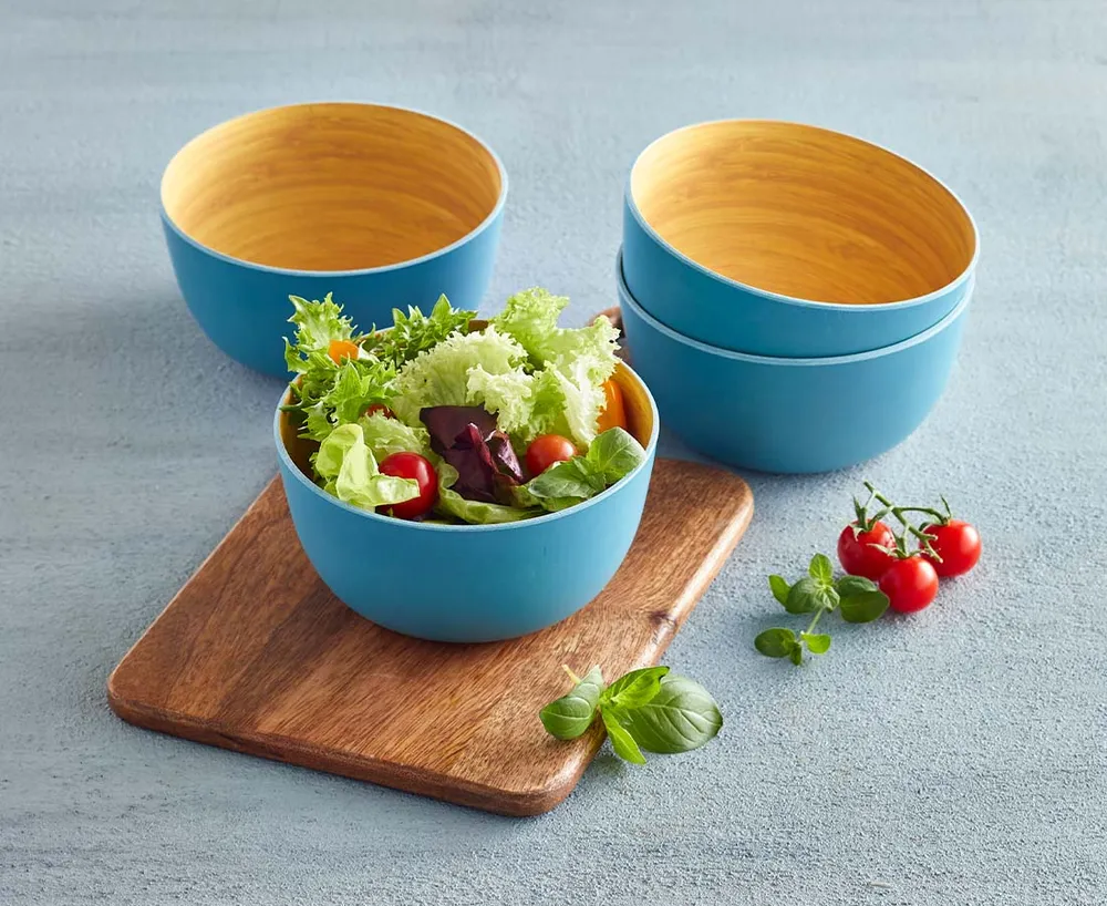 Zuma Bamboo bowls, Set of 4, Blue