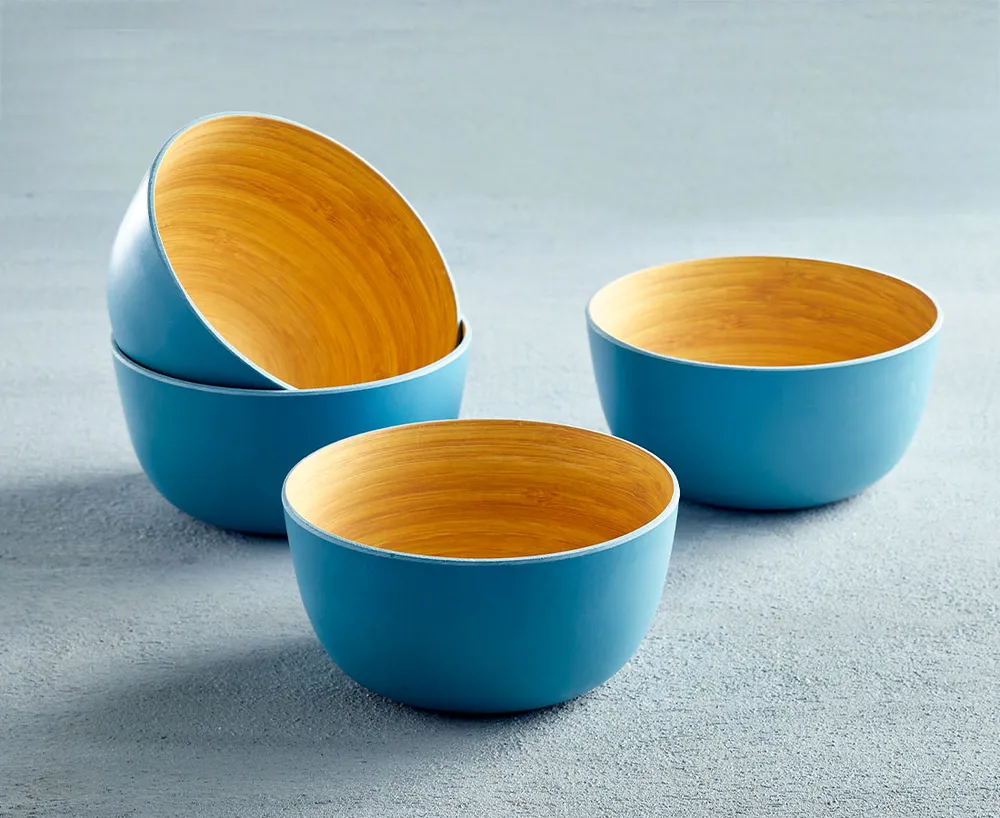 Zuma Bamboo bowls, Set of 4, Blue