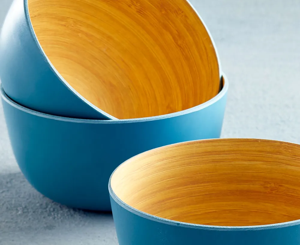 Zuma Bamboo bowls, Set of 4, Blue