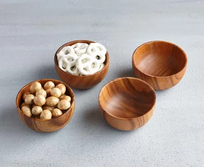 Carolina Acacia Wood Bowls, Set of 4
