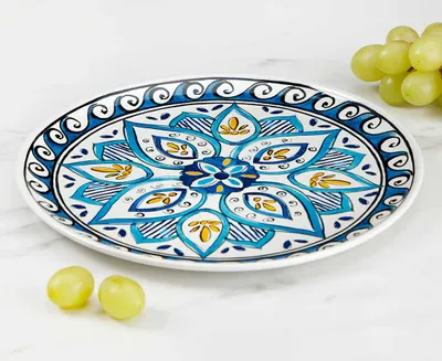 Wizard Mandala Pattern Side Plate, Marine, 9"