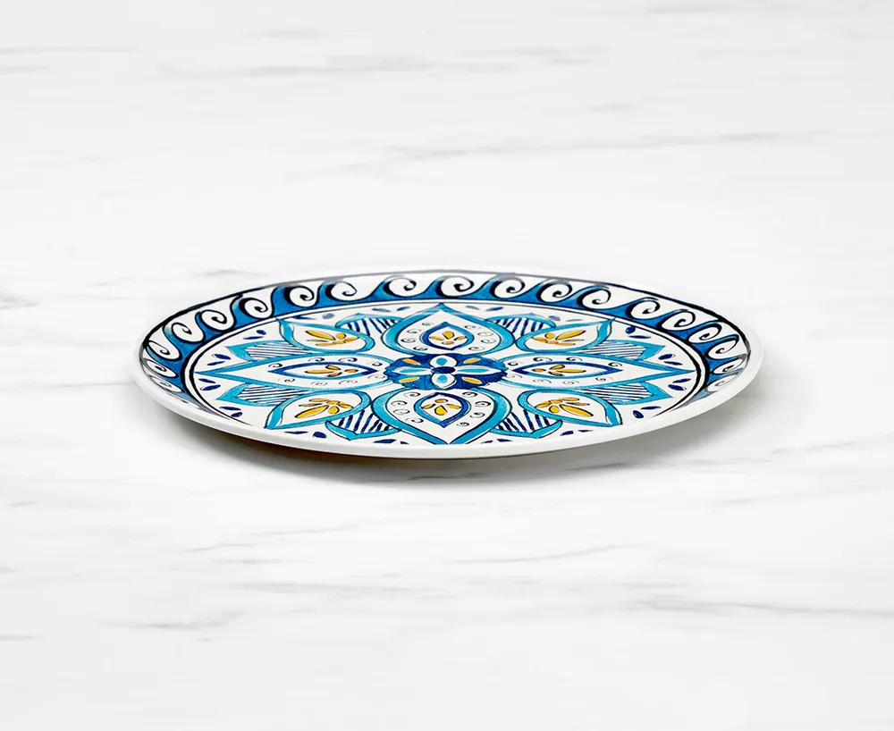 Wizard Mandala Pattern Side Plate, Marine, 9"