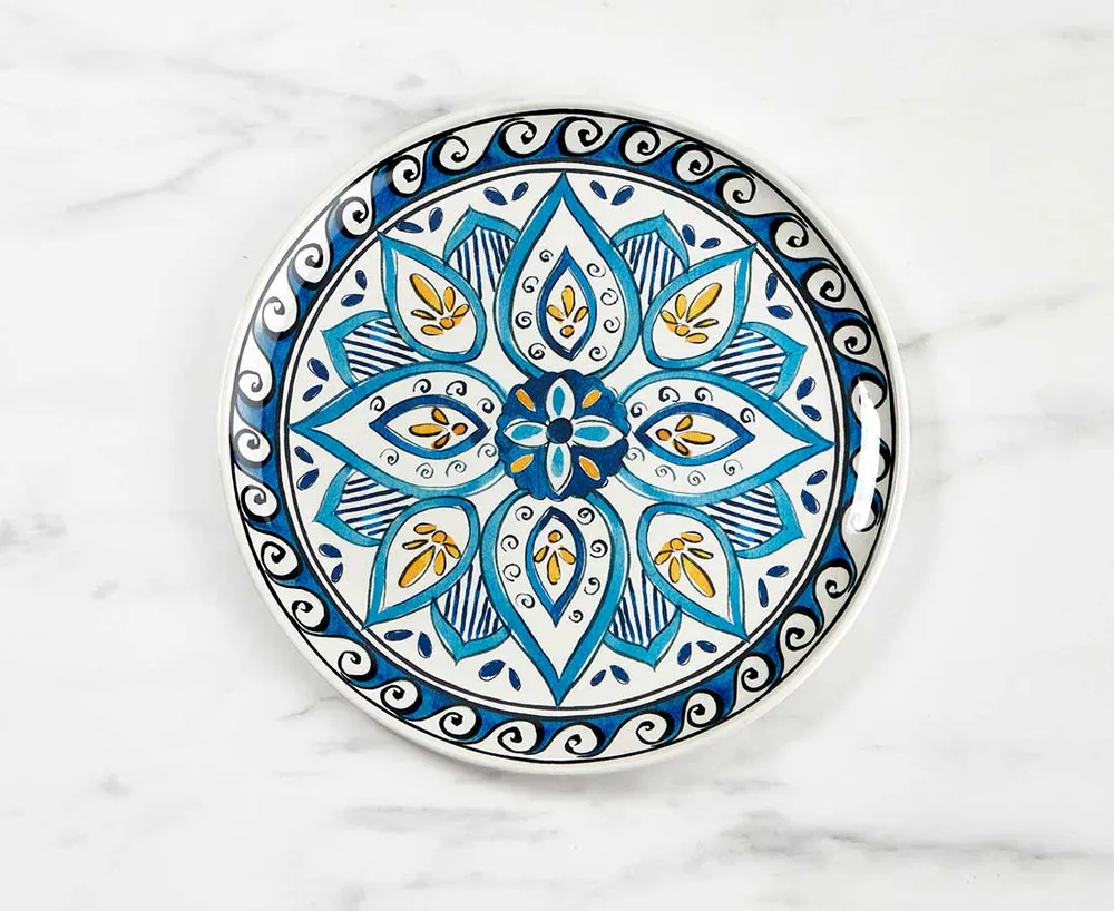 Wizard Mandala Pattern Side Plate, Marine, 9"