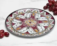 Wizard Mandala Pattern Dinner Plate, Raspberry, 11"