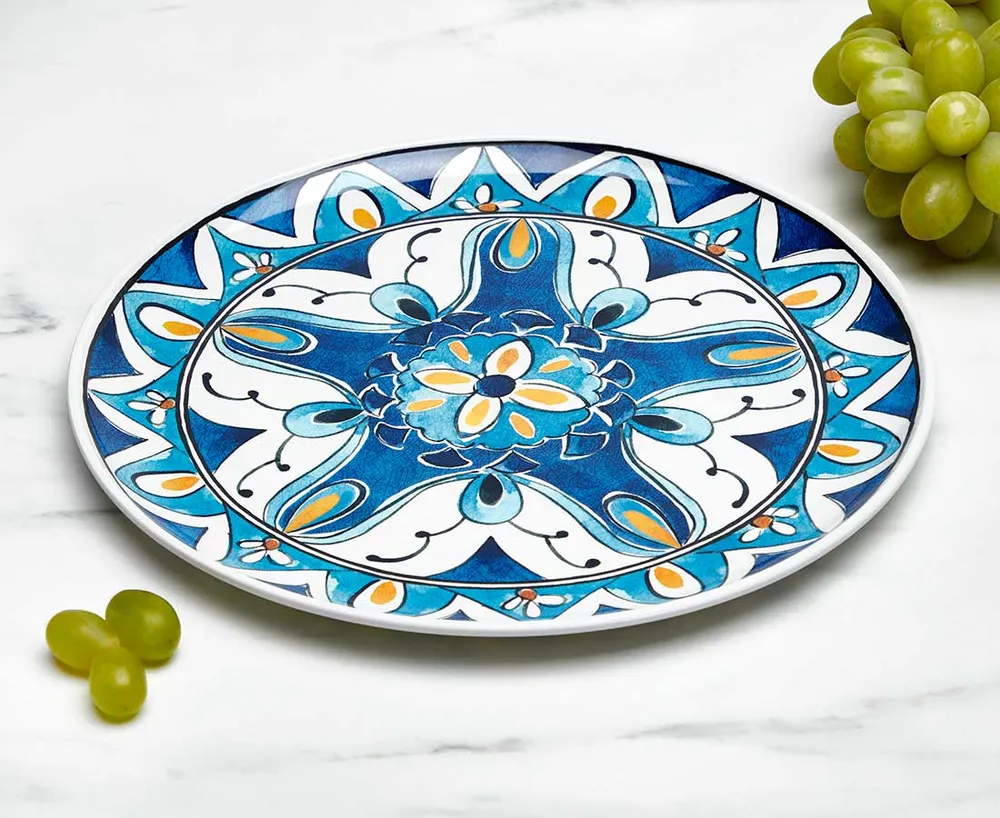 Wizard Mandala Pattern Dinner Plate, Marine, 11"