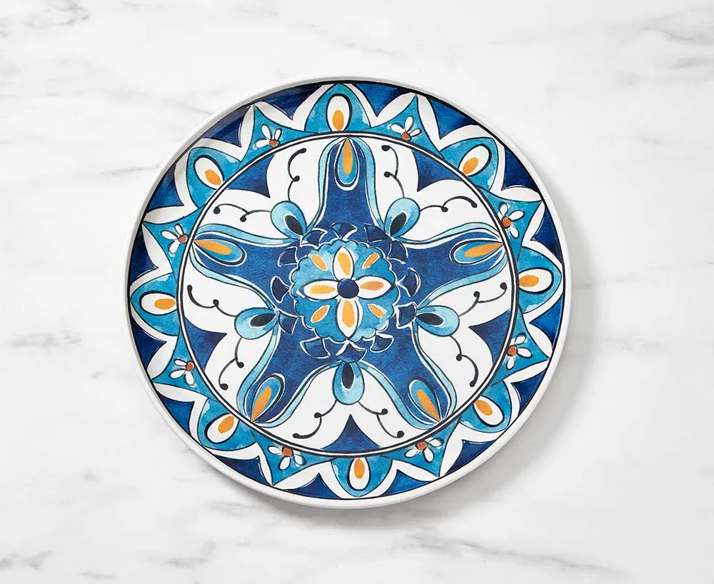 Wizard Mandala Pattern Dinner Plate, Marine, 11"