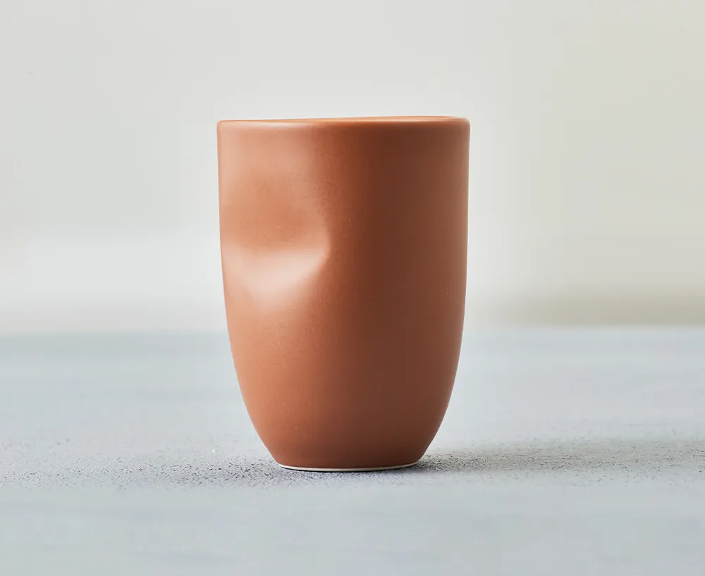 Velvet Avela Ceramic Mug with Indentation, 320 ml, Terracotta