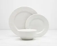 Groove 12-Pc Dinnerware Set, White