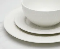 Groove 12-Pc Dinnerware Set, White