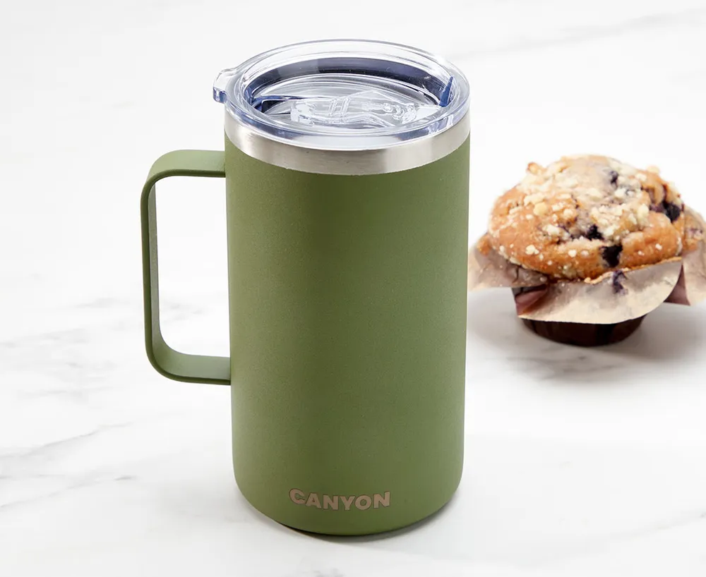 Canyon Stainless Steel Double-Wall Mug, Khaki, 682 ml