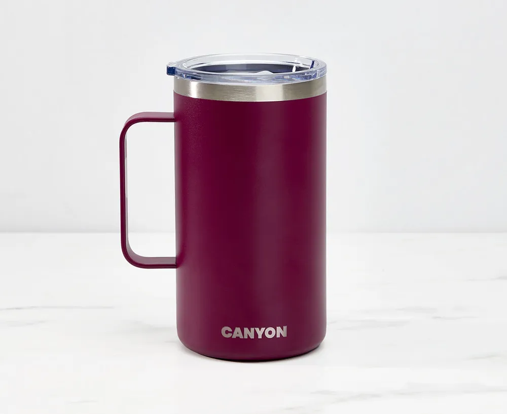 Canyon Stainless Steel Double-Wall Mug, Raspberry, 682 ml